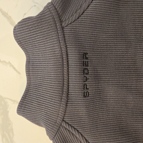 Spyder Soft Shell 1/4 Zip Fleece Pullover Sweater Jacket Mens Size XL Black Gray - Picture 11 of 14